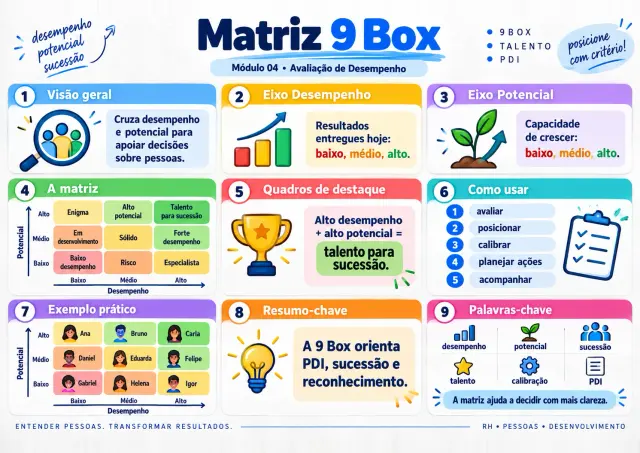 Exemplo de mapa visual de RH: Matriz 9 Box